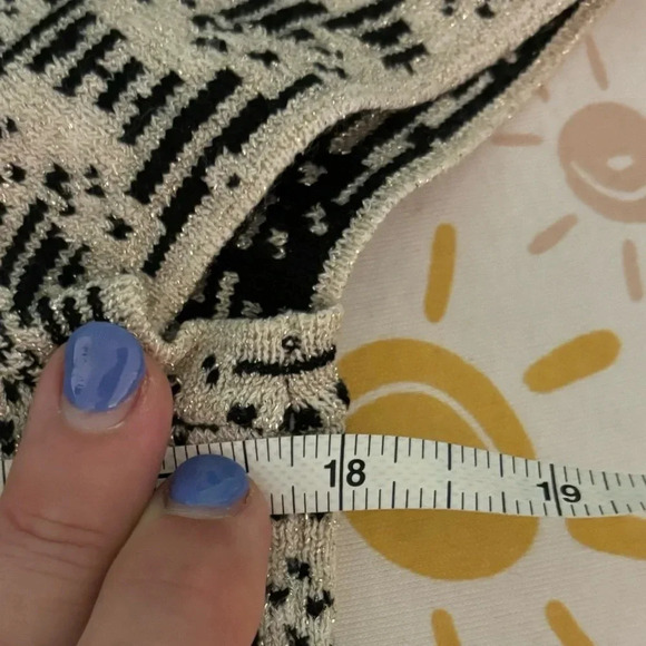 Jones New York Collection Womens Short Sleeve Black White Silver Geometric Small - Picture 6 of 6